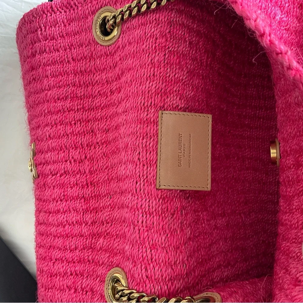 Saint Laurent Kate Medium Bag in raffia - Picture 6 of 7